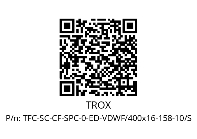   TROX TFC-SC-CF-SPC-0-ED-VDWF/400x16-158-10/S