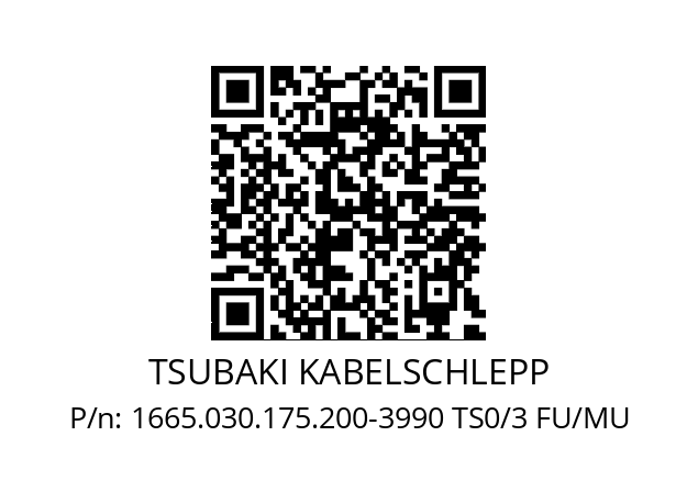   TSUBAKI KABELSCHLEPP 1665.030.175.200-3990 TS0/3 FU/MU