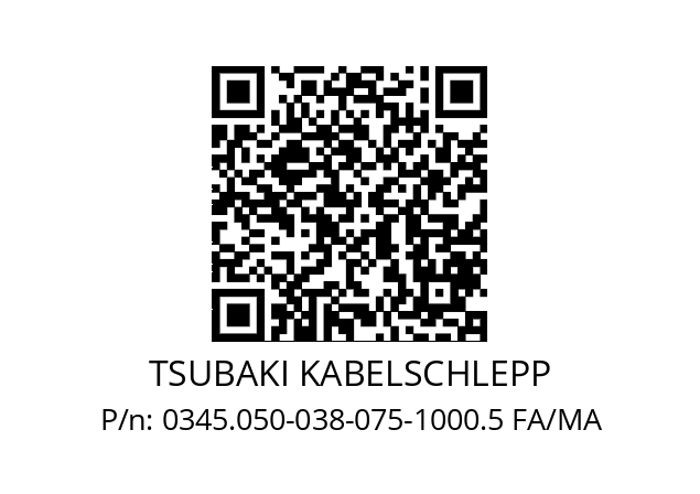   TSUBAKI KABELSCHLEPP 0345.050-038-075-1000.5 FA/MA