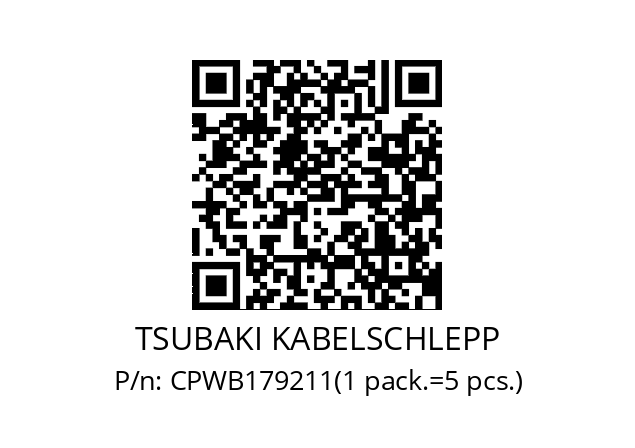   TSUBAKI KABELSCHLEPP CPWB179211(1 pack.=5 pcs.)