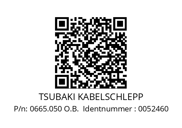   TSUBAKI KABELSCHLEPP 0665.050 O.B.  Identnummer : 0052460