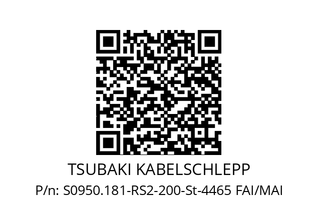   TSUBAKI KABELSCHLEPP S0950.181-RS2-200-St-4465 FAI/MAI