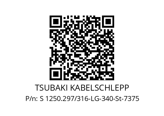   TSUBAKI KABELSCHLEPP S 1250.297/316-LG-340-St-7375