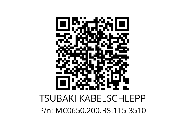   TSUBAKI KABELSCHLEPP MC0650.200.RS.115-3510