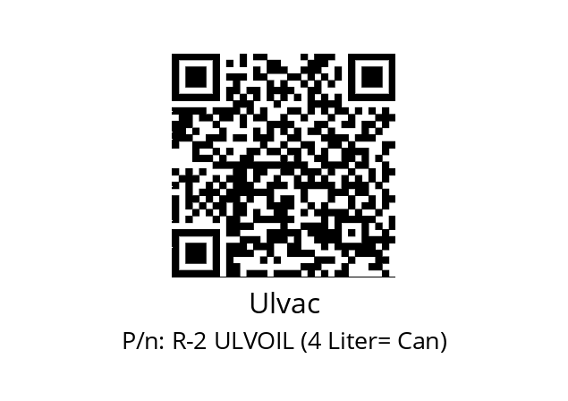   Ulvac R-2 ULVOIL (4 Liter= Can)