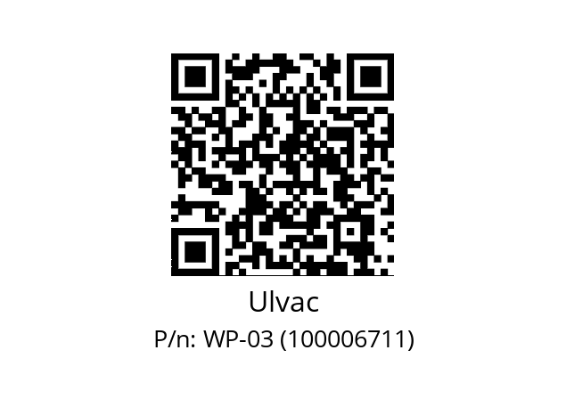   Ulvac WP­03 (100006711)