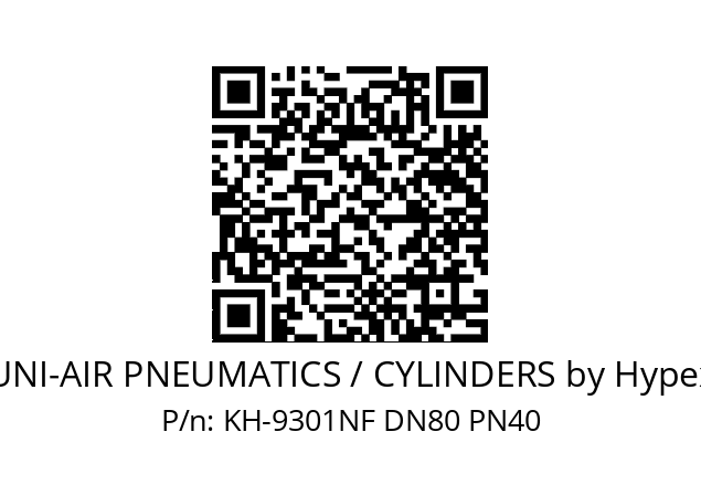   UNI-AIR PNEUMATICS / CYLINDERS by Hypex KH-9301NF DN80 PN40