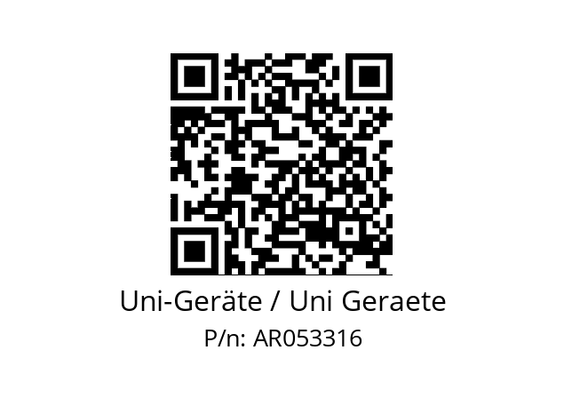   Uni-Geräte / Uni Geraete AR053316