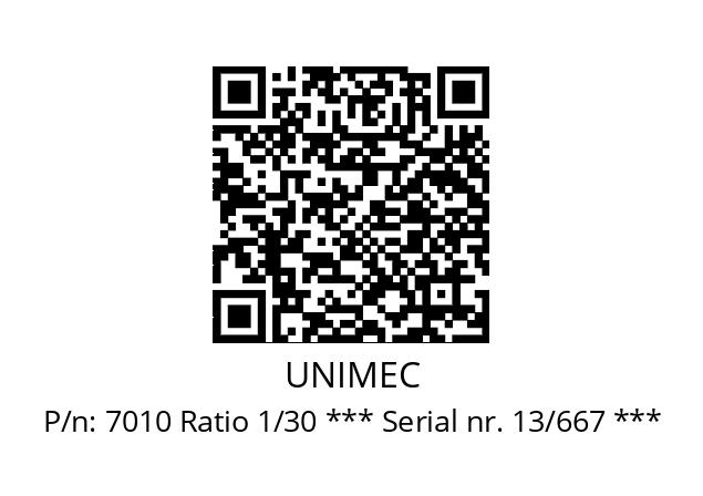   UNIMEC 7010 Ratio 1/30 *** Serial nr. 13/667 ***