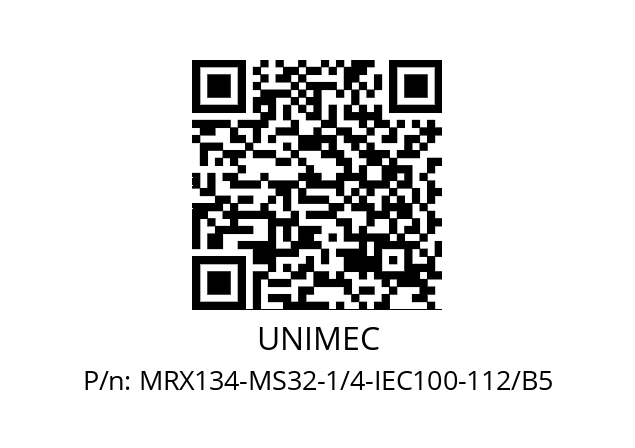   UNIMEC MRX134-MS32-1/4-IEC100-112/B5