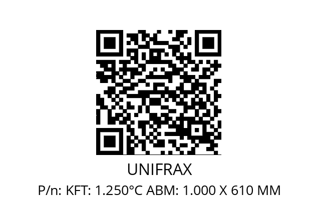   UNIFRAX KFT: 1.250°C ABM: 1.000 X 610 MM