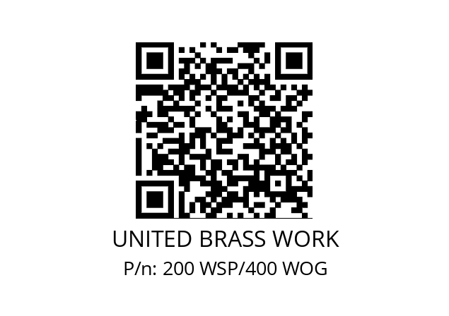   UNITED BRASS WORK 200 WSP/400 WOG