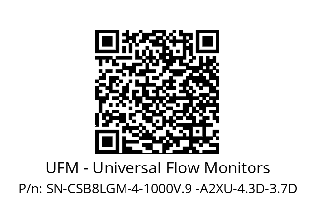   UFM - Universal Flow Monitors SN-CSB8LGM-4-1000V.9 -A2XU-4.3D-3.7D