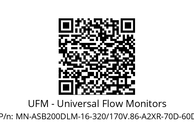   UFM - Universal Flow Monitors MN-ASB200DLM-16-320/170V.86-A2XR-70D-60D