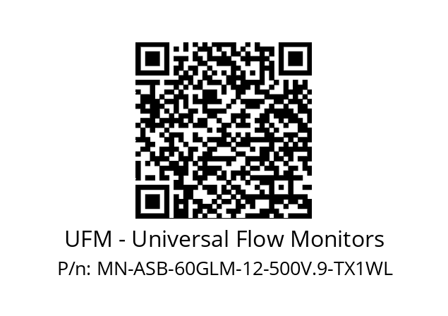   UFM - Universal Flow Monitors MN-ASB-60GLM-12-500V.9-TX1WL