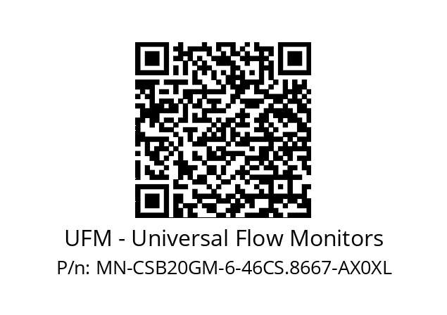   UFM - Universal Flow Monitors MN-CSB20GM-6-46CS.8667-AX0XL