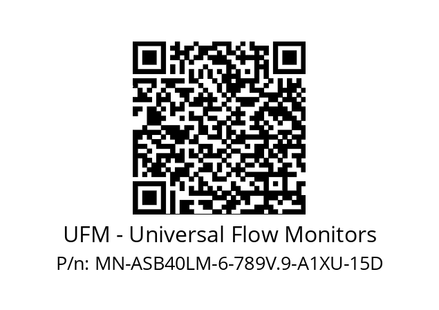   UFM - Universal Flow Monitors MN-ASB40LM-6-789V.9-A1XU-15D