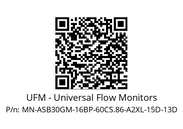   UFM - Universal Flow Monitors MN-ASB30GM-16BP-60CS.86-A2XL-15D-13D