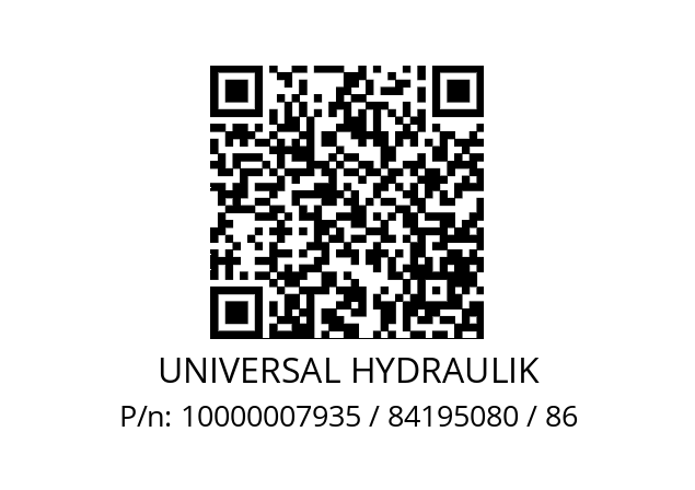   UNIVERSAL HYDRAULIK 10000007935 / 84195080 / 86