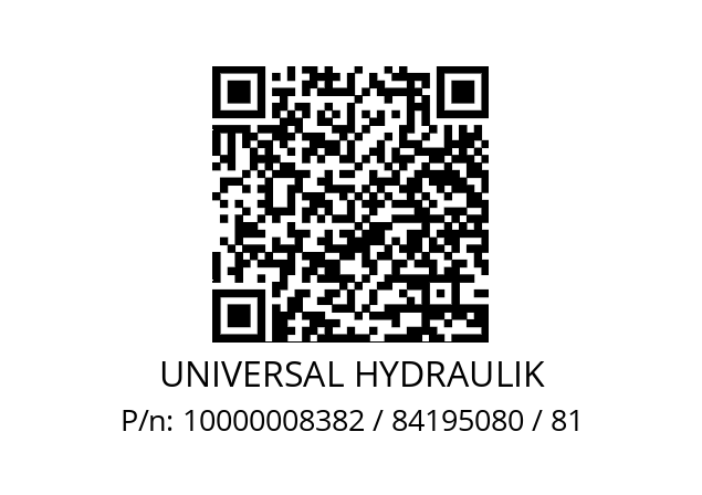   UNIVERSAL HYDRAULIK 10000008382 / 84195080 / 81