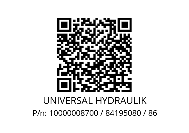   UNIVERSAL HYDRAULIK 10000008700 / 84195080 / 86