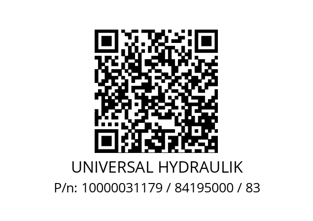   UNIVERSAL HYDRAULIK 10000031179 / 84195000 / 83