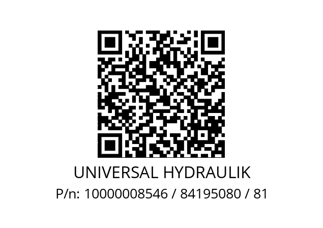   UNIVERSAL HYDRAULIK 10000008546 / 84195080 / 81