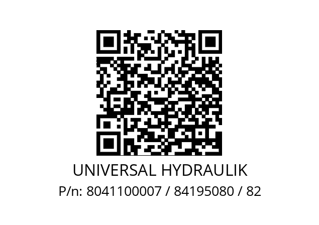   UNIVERSAL HYDRAULIK 8041100007 / 84195080 / 82