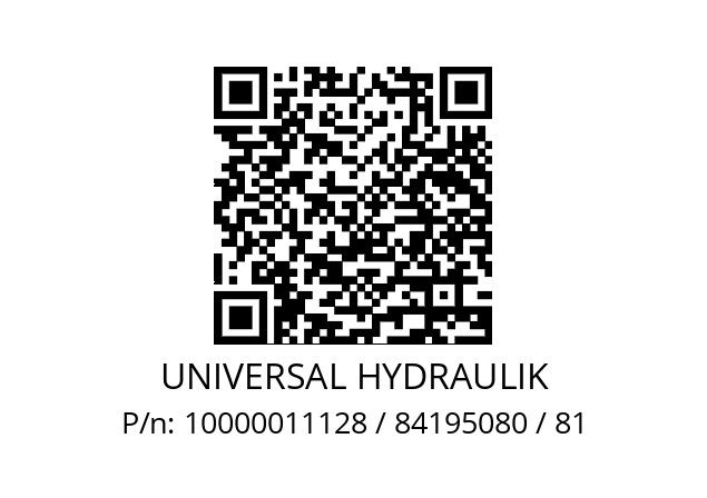   UNIVERSAL HYDRAULIK 10000011128 / 84195080 / 81