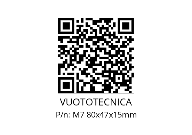   VUOTOTECNICA M7 80x47x15mm