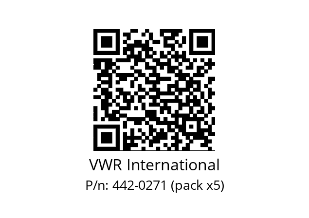   VWR International 442-0271 (pack x5)