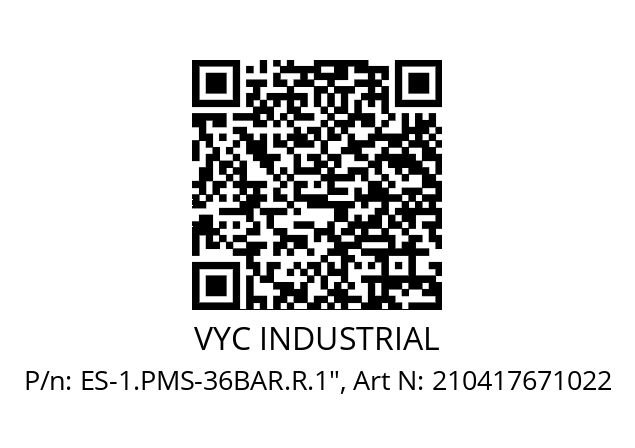   VYC INDUSTRIAL ES-1.PMS-36BAR.R.1", Art N: 210417671022