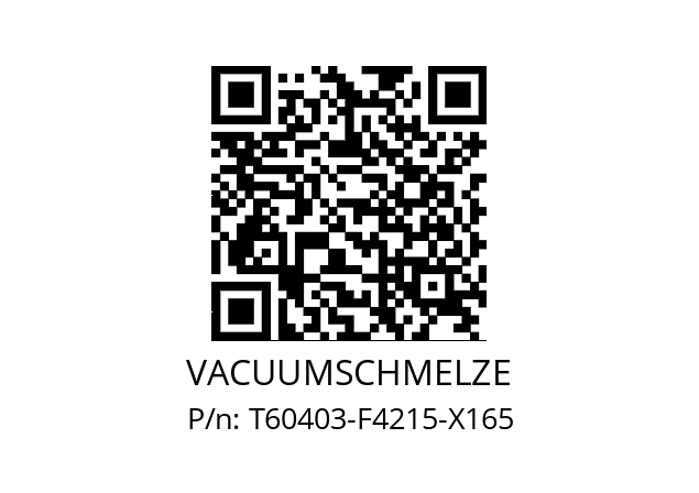   VACUUMSCHMELZE T60403-F4215-X165