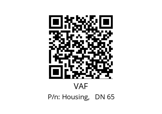   VAF Housing,   DN 65