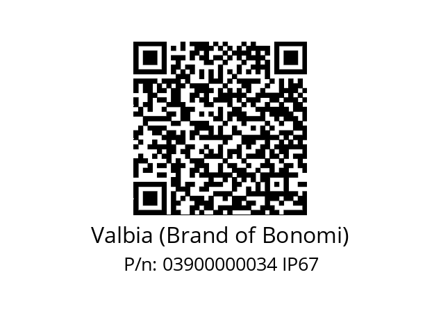   Valbia (Brand of Bonomi) 03900000034 IP67