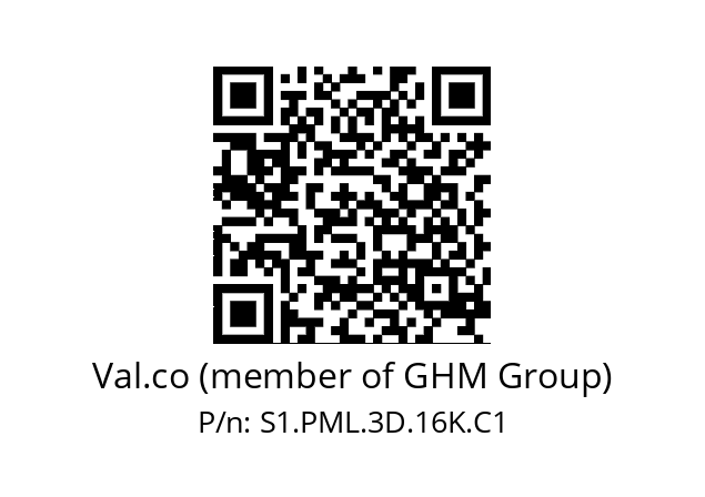   Val.co (member of GHM Group) S1.PML.3D.16K.C1