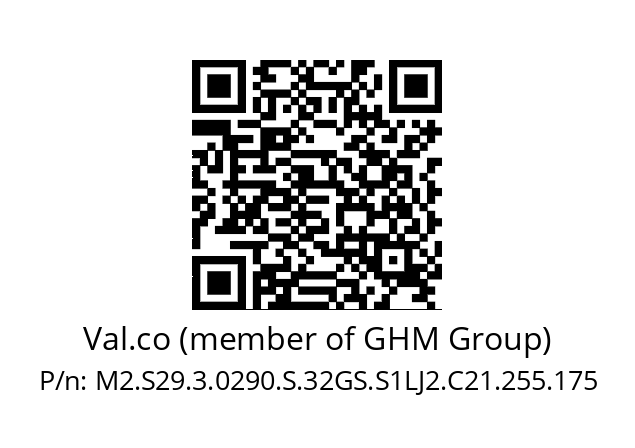   Val.co (member of GHM Group) M2.S29.3.0290.S.32GS.S1LJ2.C21.255.175