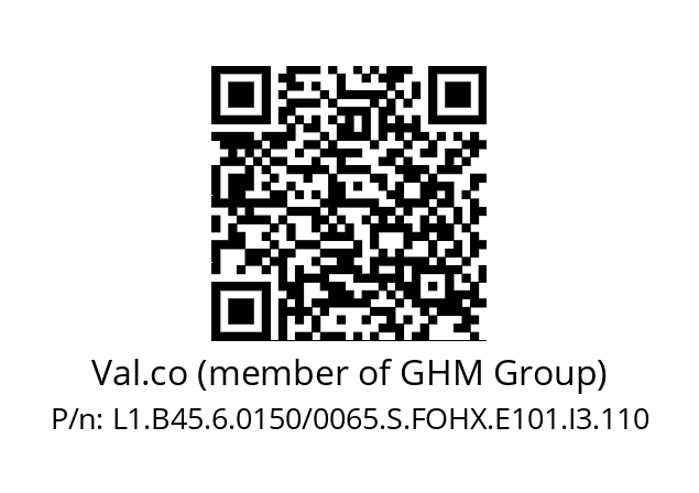   Val.co (member of GHM Group) L1.B45.6.0150/0065.S.FOHX.E101.I3.110