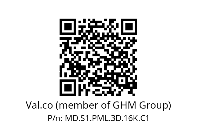   Val.co (member of GHM Group) MD.S1.PML.3D.16K.C1