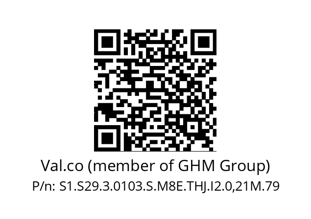   Val.co (member of GHM Group) S1.S29.3.0103.S.M8E.THJ.I2.0,21M.79