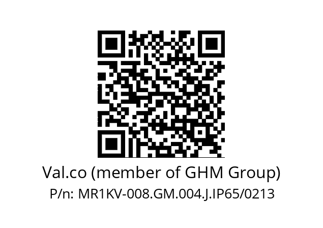   Val.co (member of GHM Group) MR1KV-008.GM.004.J.IP65/0213