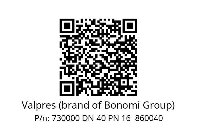   Valpres (brand of Bonomi Group) 730000 DN 40 PN 16  860040