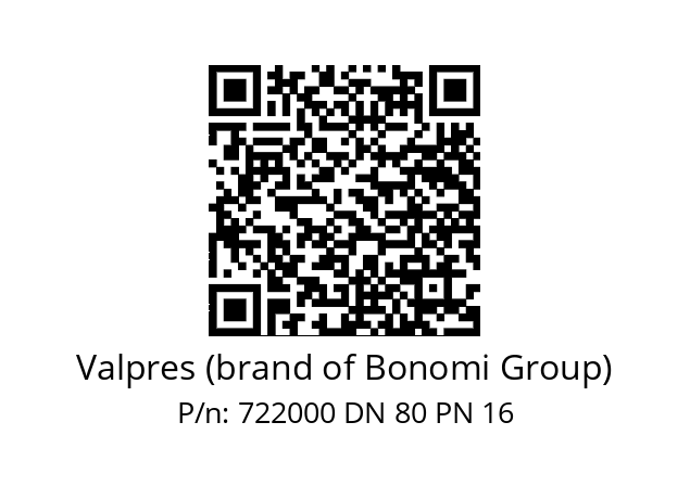   Valpres (brand of Bonomi Group) 722000 DN 80 PN 16