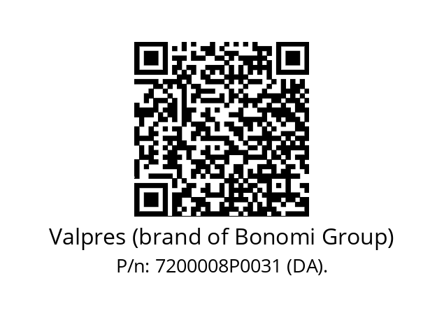   Valpres (brand of Bonomi Group) 7200008P0031 (DA).