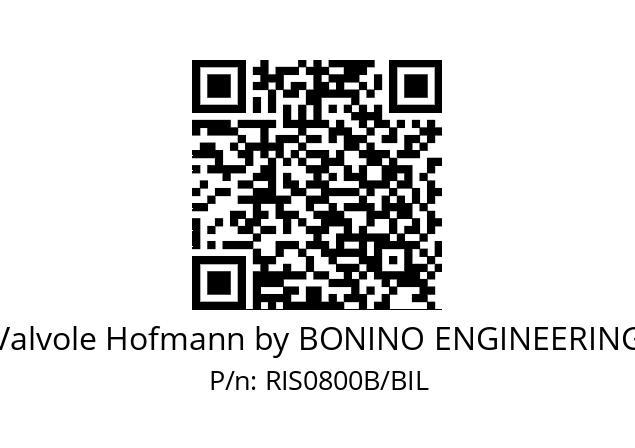   Valvole Hofmann by BONINO ENGINEERING RIS0800B/BIL