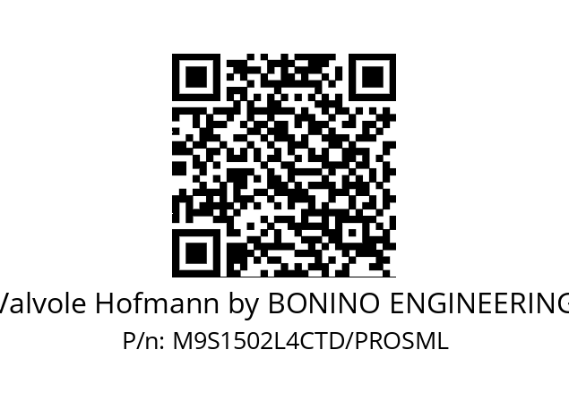   Valvole Hofmann by BONINO ENGINEERING M9S1502L4CTD/PROSML