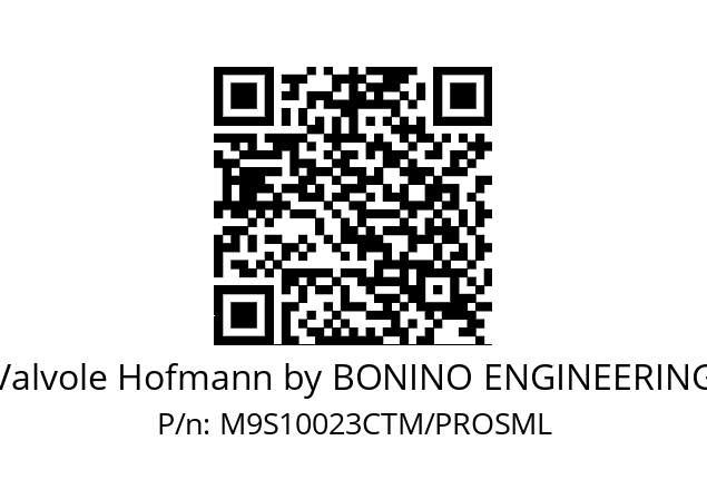   Valvole Hofmann by BONINO ENGINEERING M9S10023CTM/PROSML