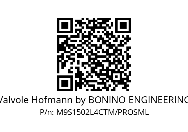   Valvole Hofmann by BONINO ENGINEERING M9S1502L4CTM/PROSML