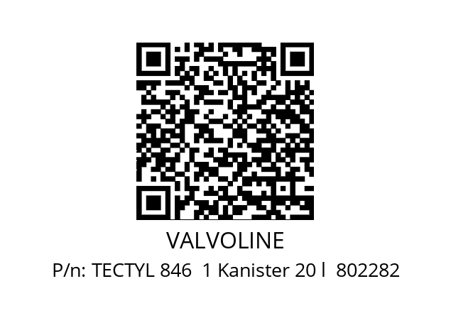   VALVOLINE TECTYL 846  1 Kanister 20 l  802282