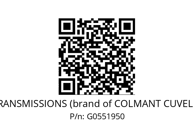   VECO TRANSMISSIONS (brand of COLMANT CUVELIER RPS) G0551950